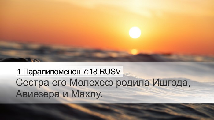 1 Паралипоменон 7:18 RUSV Desktop Wallpaper - Сестра его Молехеф родила - Desktop Bible Verse Wallpaper