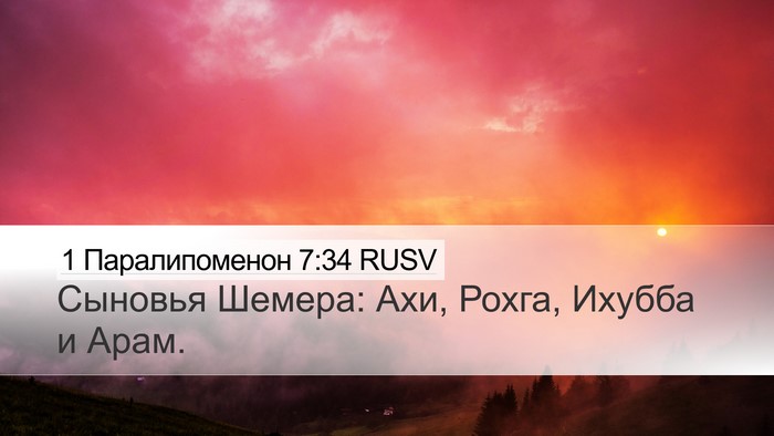 1 Паралипоменон 7:34 RUSV Desktop Wallpaper - Сыновья Шемера: Ахи, Рохга, - Desktop Bible Verse Wallpaper