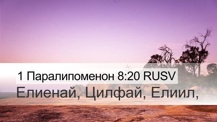 1 Паралипоменон 8:20 RUSV Desktop Wallpaper - Елиенай, Цилфай, - Desktop Bible Verse Wallpaper