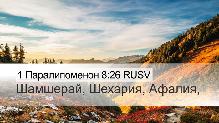 1 Паралипоменон 8:26 RUSV Desktop Wallpaper - Шамшерай, Шехария, - Desktop Bible Verse Wallpaper