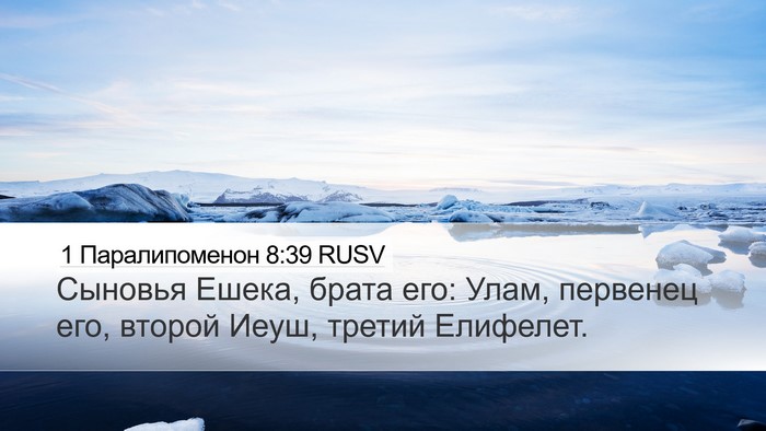 1 Паралипоменон 8:39 RUSV Desktop Wallpaper - Сыновья Ешека, брата его: - Desktop Bible Verse Wallpaper