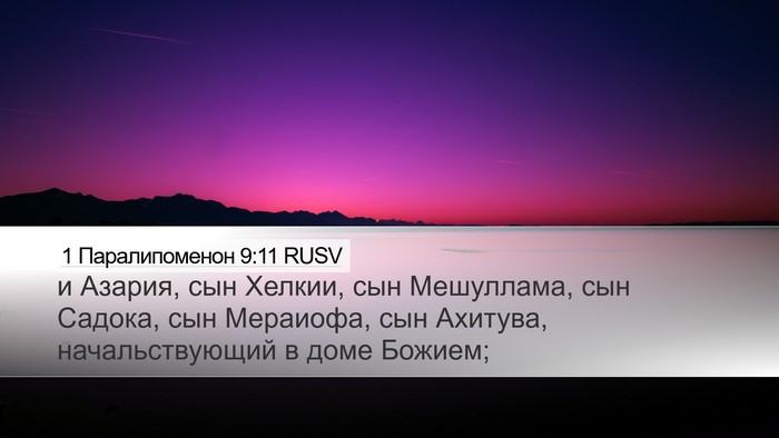 1 Паралипоменон 9:11 RUSV Bible Verse Image