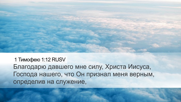 1 Тимофею 1:12 RUSV Bible Verse Image