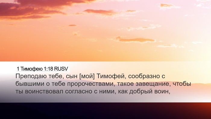 1 Тимофею 1:18 RUSV Bible Verse Image