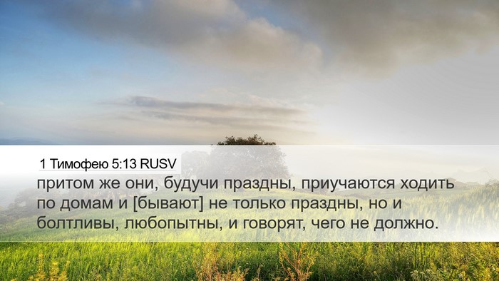 1 Тимофею 5:13 RUSV Bible Verse Image