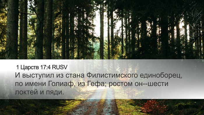 1 Царств 17:4 RUSV Bible Verse Image