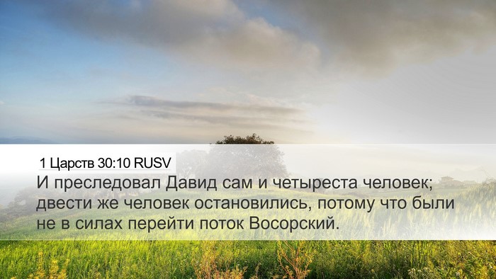 1 Царств 30:10 RUSV Bible Verse Image