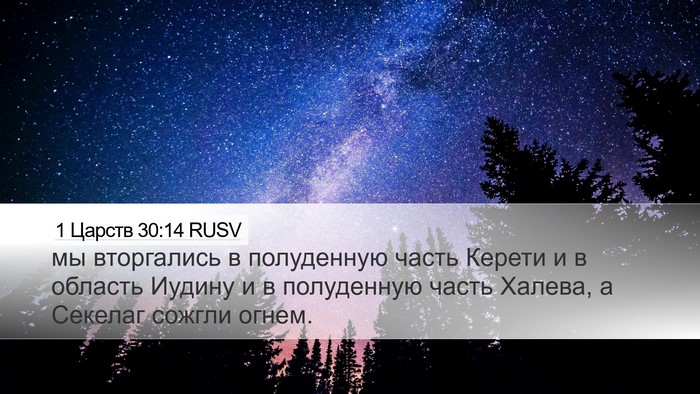 1 Царств 30:14 RUSV Bible Verse Image