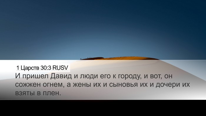 1 Царств 30:3 RUSV Bible Verse Image