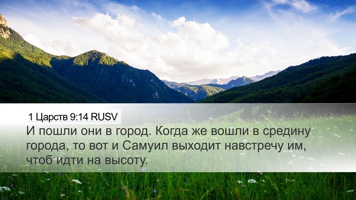 1 Царств 9:14 RUSV Desktop Wallpaper - И пошли они в город. Когда - Desktop Bible Verse Wallpaper