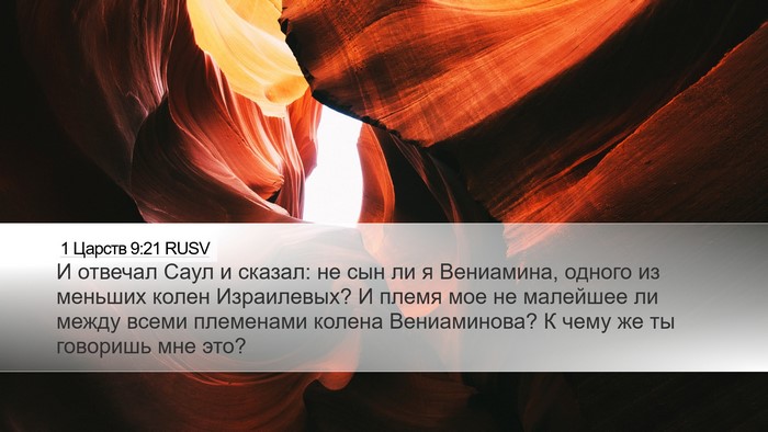 1 Царств 9:21 RUSV Desktop Wallpaper - И отвечал Саул и сказал: не - Desktop Bible Verse Wallpaper