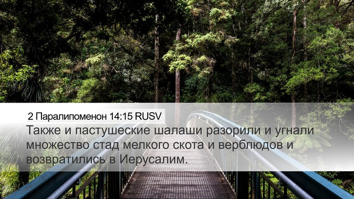 2 Паралипоменон 14:15 RUSV Desktop Wallpaper - Также и пастушеские шалаши - Desktop Bible Verse Wallpaper