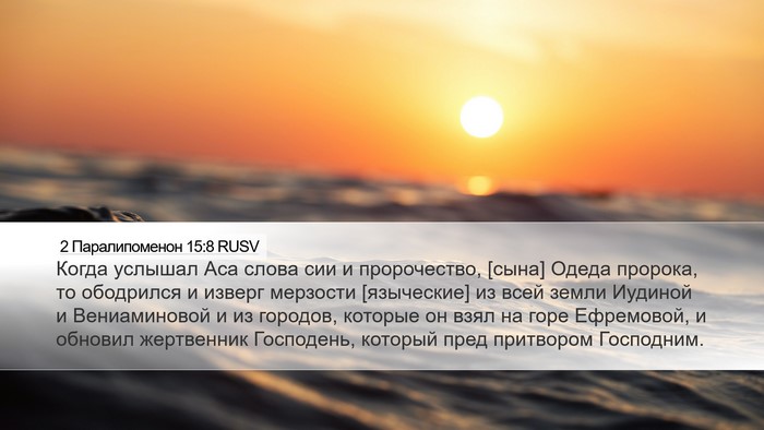 2 Паралипоменон 15:8 RUSV Bible Verse Image
