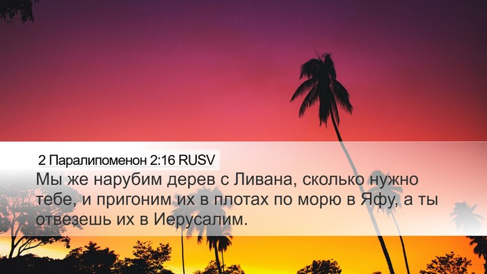 2 Паралипоменон 2:16 RUSV Bible Verse Image