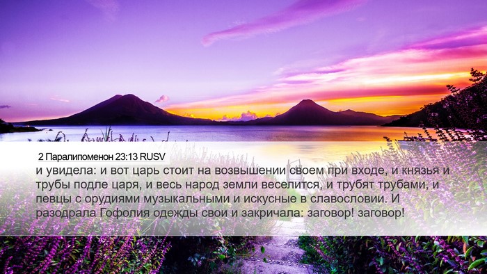 2 Паралипоменон 23:13 RUSV Bible Verse Image