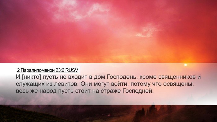 2 Паралипоменон 23:6 RUSV Bible Verse Image