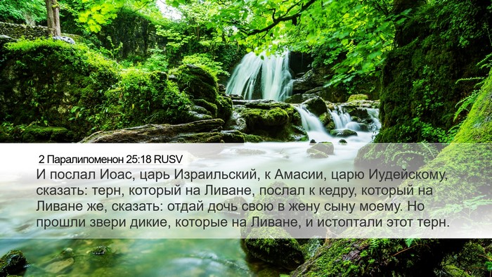 2 Паралипоменон 25:18 RUSV Bible Verse Image