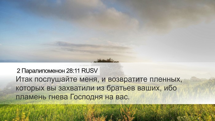 2 Паралипоменон 28:11 RUSV Desktop Wallpaper - Итак послушайте меня, и - Desktop Bible Verse Wallpaper