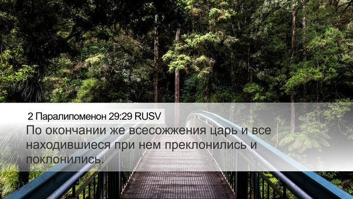 2 Паралипоменон 29:29 RUSV Bible Verse Image