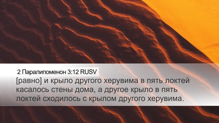 2 Паралипоменон 3:12 RUSV Desktop Wallpaper - [равно] и крыло другого - Desktop Bible Verse Wallpaper