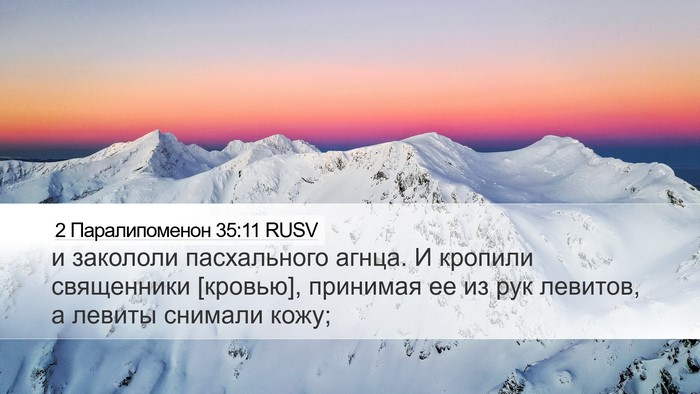2 Паралипоменон 35:11 RUSV Bible Verse Image
