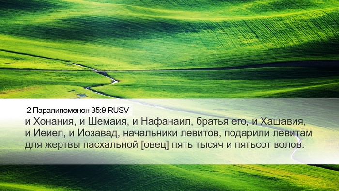 2 Паралипоменон 35:9 RUSV Bible Verse Image