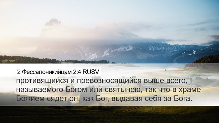 2 Фессалоникийцам 2:4 RUSV Bible Verse Image