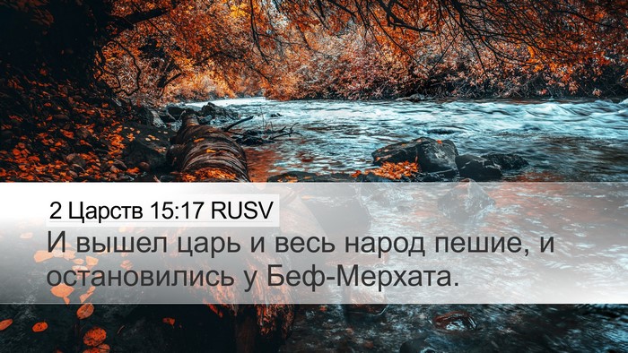 2 Царств 15:17 RUSV Desktop Wallpaper - И вышел царь и весь народ - Desktop Bible Verse Wallpaper