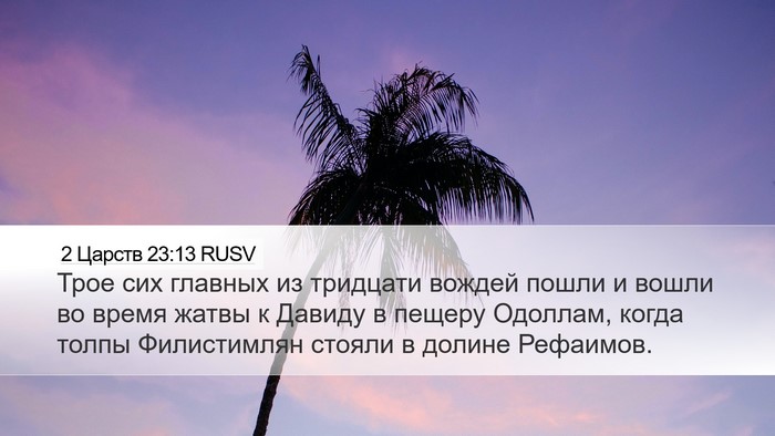 2 Царств 23:13 RUSV Bible Verse Image
