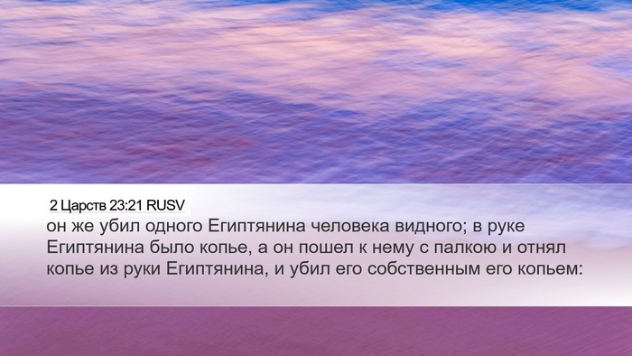 2 Царств 23:21 RUSV Bible Verse Image