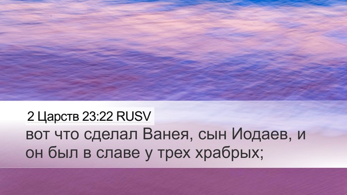 2 Царств 23:22 RUSV Bible Verse Image