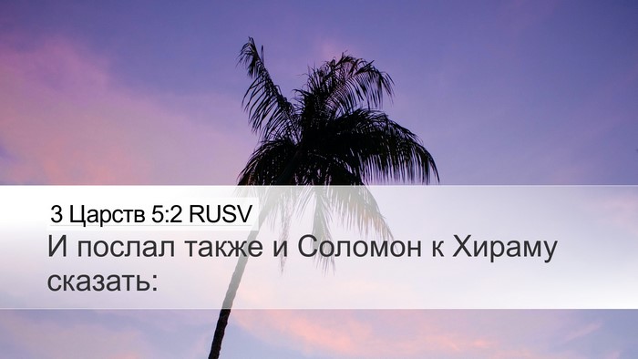 3 Царств 5:2 RUSV Desktop Wallpaper - И послал также и Соломон к - Desktop Bible Verse Wallpaper