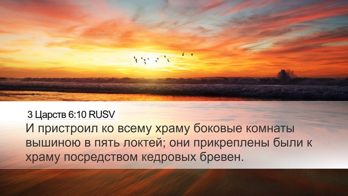 3 Царств 6:10 RUSV Desktop Wallpaper - И пристроил ко всему храму - Desktop Bible Verse Wallpaper