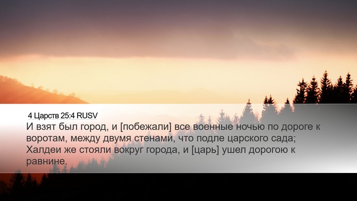 4 Царств 25:4 RUSV Bible Verse Image