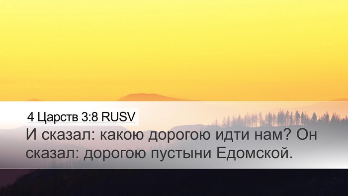 4 Царств 3:8 RUSV Desktop Wallpaper - И сказал: какою дорогою - Desktop Bible Verse Wallpaper