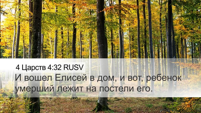 4 Царств 4:32 RUSV Bible Verse Image