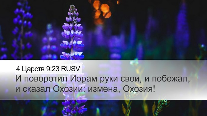 4 Царств 9:23 RUSV Bible Verse Image