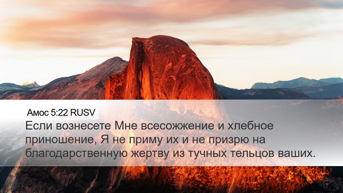 Амос 5:22 RUSV Bible Verse Image