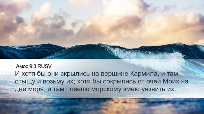 Амос 9:3 RUSV Bible Verse Image