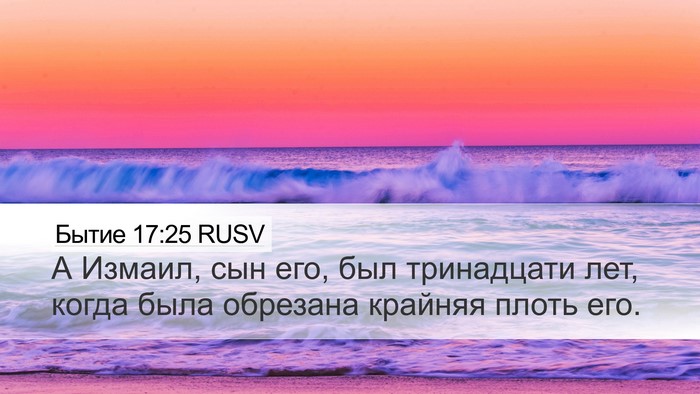 Бытие 17:25 RUSV Desktop Wallpaper - А Измаил, сын его, был - Desktop Bible Verse Wallpaper
