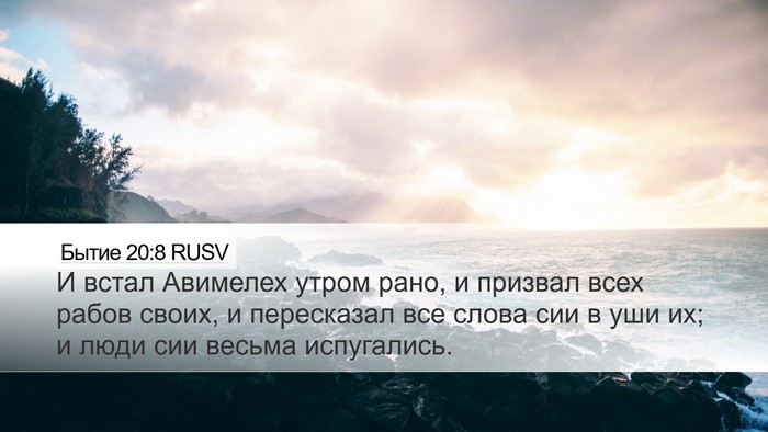 Бытие 20:8 RUSV Desktop Wallpaper - И встал Авимелех утром - Desktop Bible Verse Wallpaper