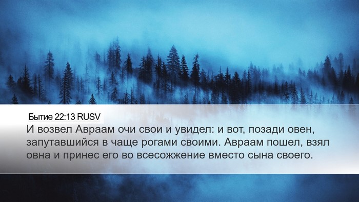 Бытие 22:13 RUSV Bible Verse Image