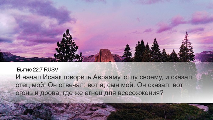 Бытие 22:7 RUSV Bible Verse Image