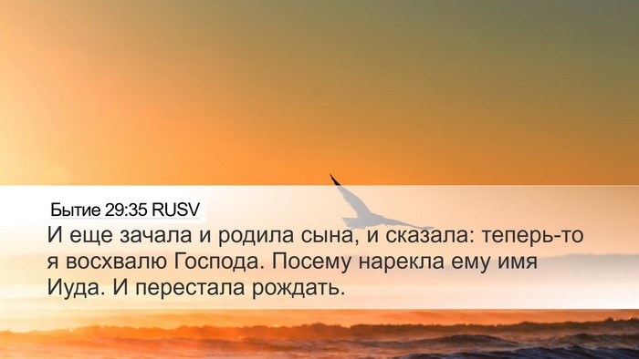 Бытие 29:35 RUSV Bible Verse Image