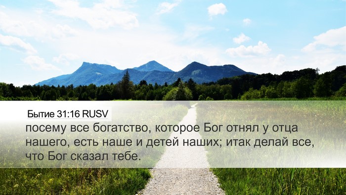 Бытие 31:16 RUSV Desktop Wallpaper - посему все богатство, - Desktop Bible Verse Wallpaper