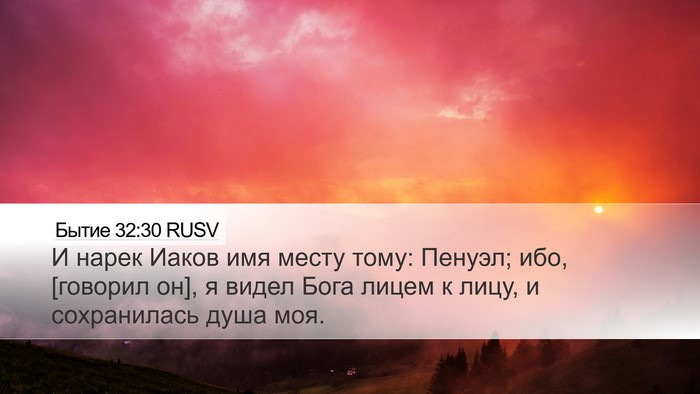 Бытие 32:30 RUSV Bible Verse Image
