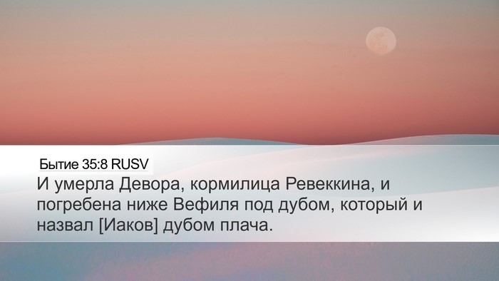 Бытие 35:8 RUSV Desktop Wallpaper - И умерла Девора, кормилица - Desktop Bible Verse Wallpaper