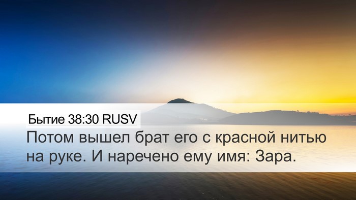 Бытие 38:30 RUSV Bible Verse Image