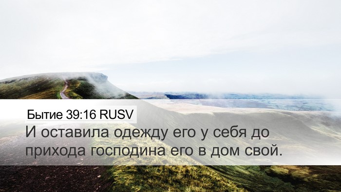 Бытие 39:16 RUSV Desktop Wallpaper - И оставила одежду его у - Desktop Bible Verse Wallpaper