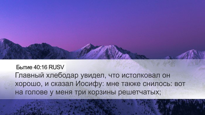 Бытие 40:16 RUSV Desktop Wallpaper - Главный хлебодар увидел, - Desktop Bible Verse Wallpaper
